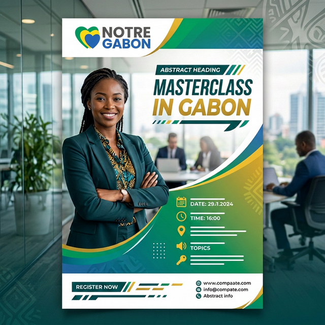 Affiche de la prochaine masterclass Notre Gabon Académie