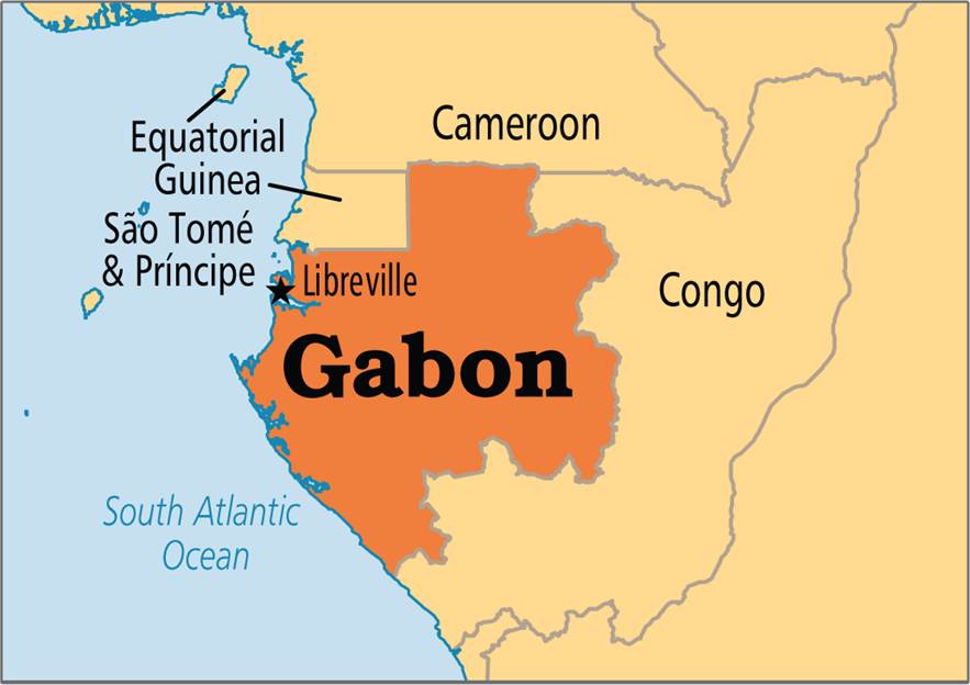 La carte du Gabon et ses pays voisins